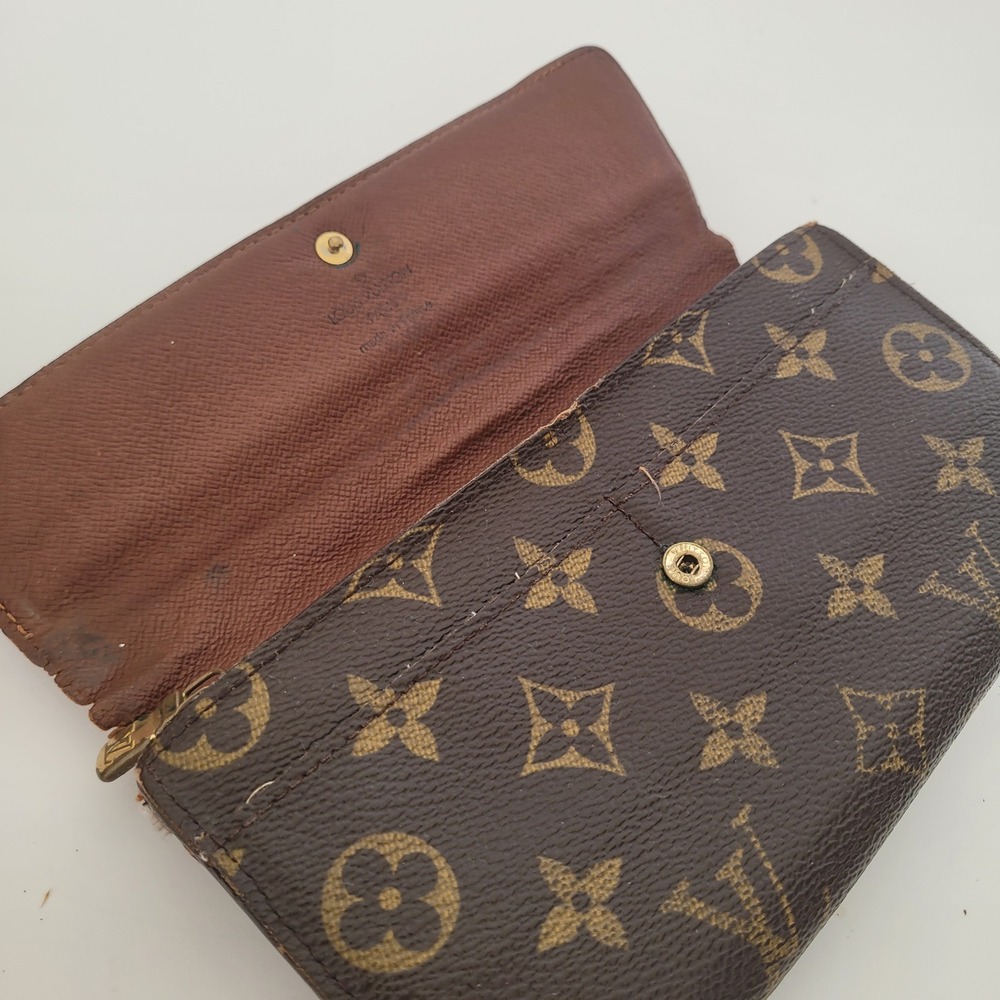 Louis Vuitton Sarah Wallet Monogram Canvas Brown Long Envelope Wallet France - Picture 3 of 11